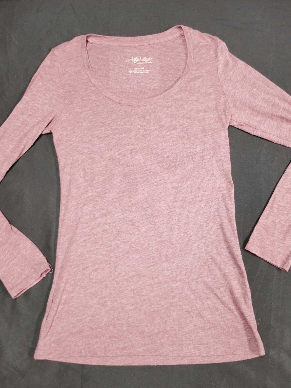 Active Basic Women's Long Sleeve Scoop Neck Top - Dusty Rose